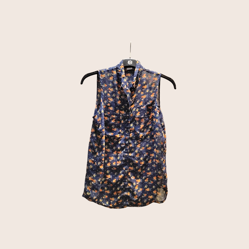 Pimkie Bluse S Navyblau mit floralen Mustern