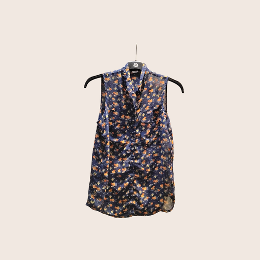 Pimkie Bluse S Navyblau mit floralen Mustern