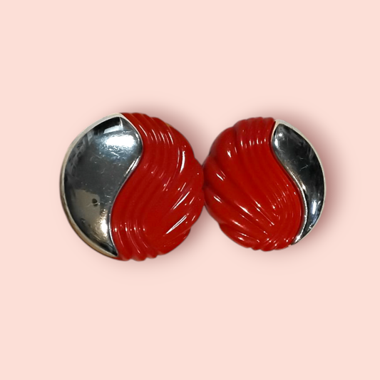 Vintage Ohrringe Klipp Rot