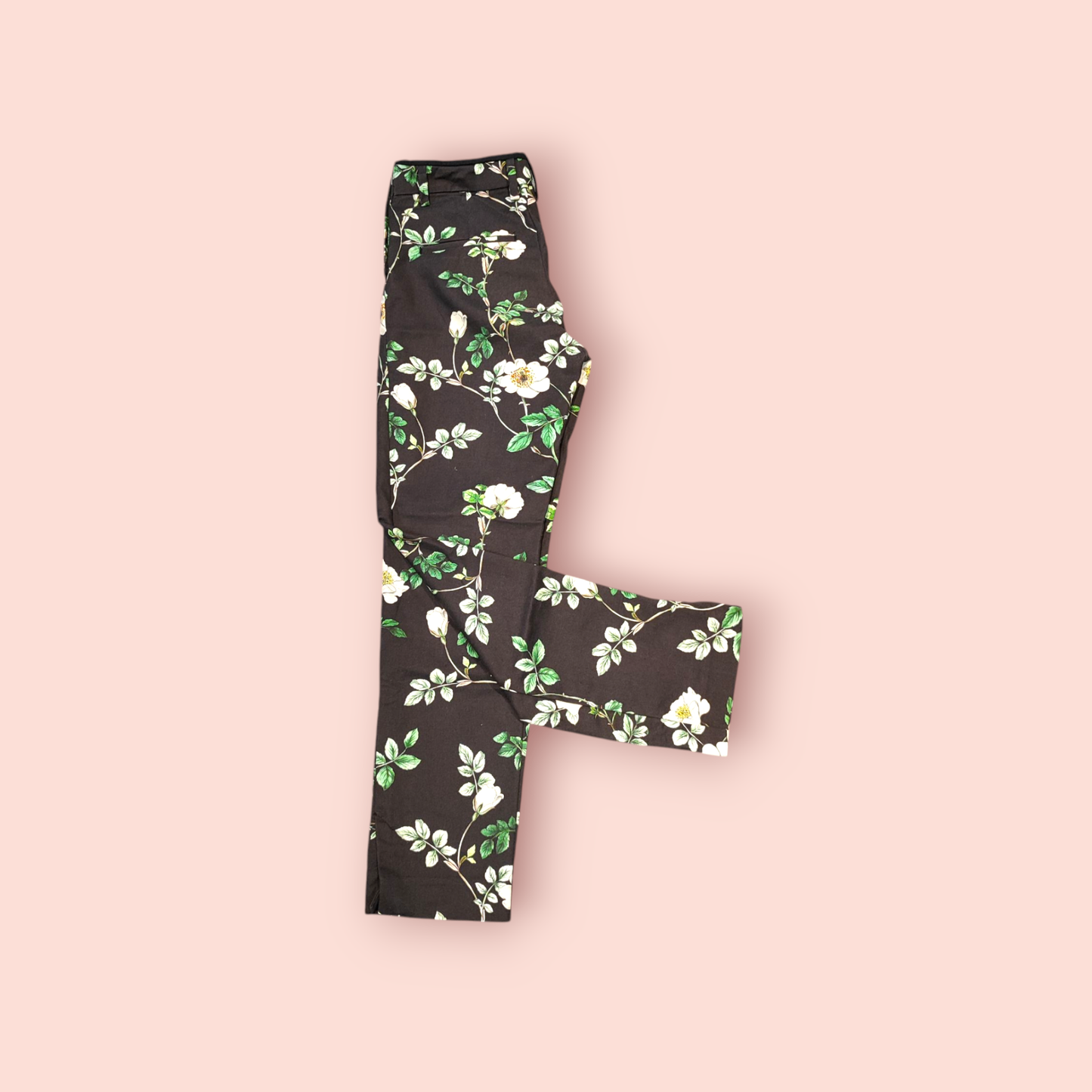 H&M Hose S Schwarz mit weißen Blumen