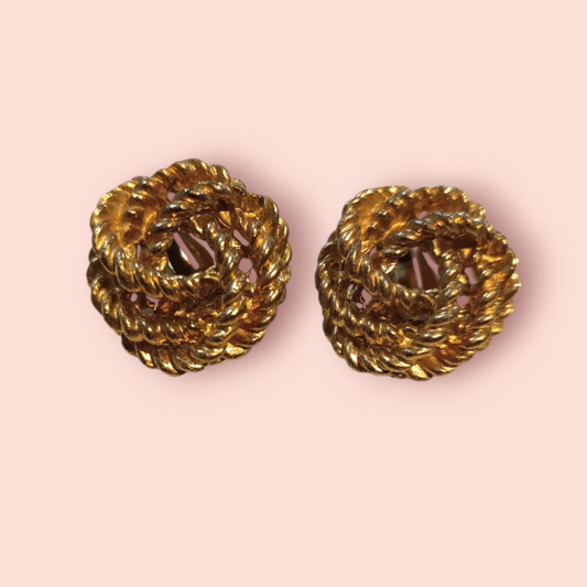 Vintage Ohrringe Klipp Gold
