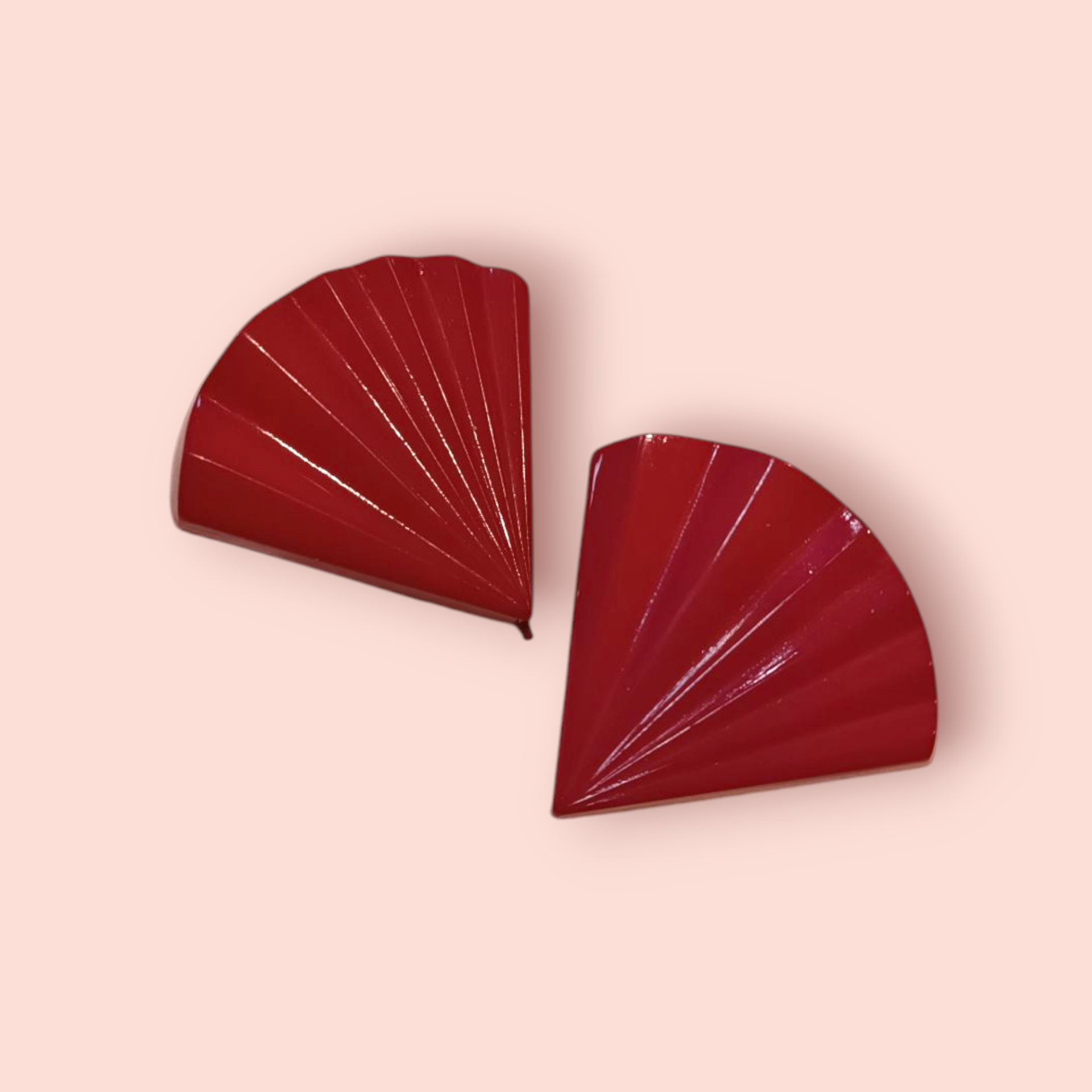 Vintage Ohrringe Klipp Pinke Fächer