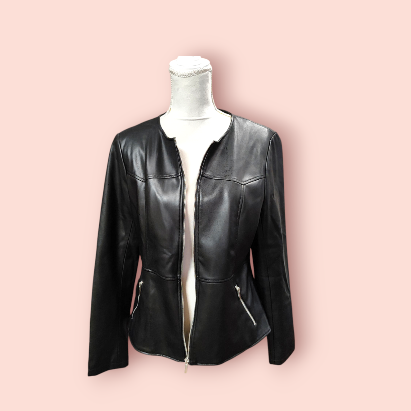 Zara Lederjacke XL Schwarz