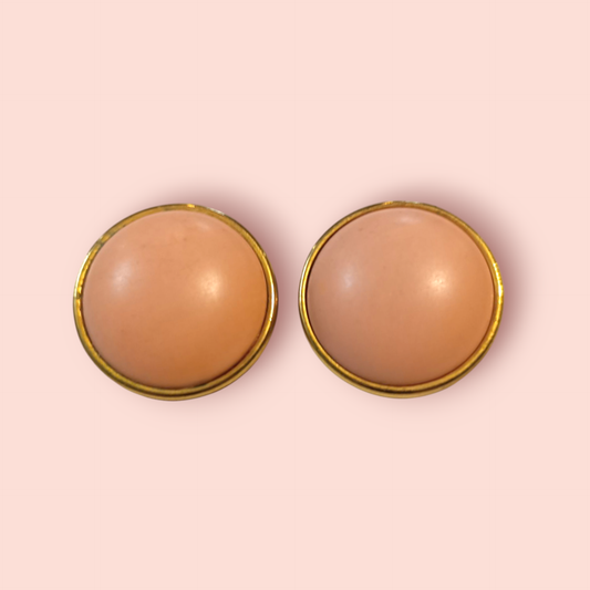 Vintage Ohrringe Klipp Rosa und Gold