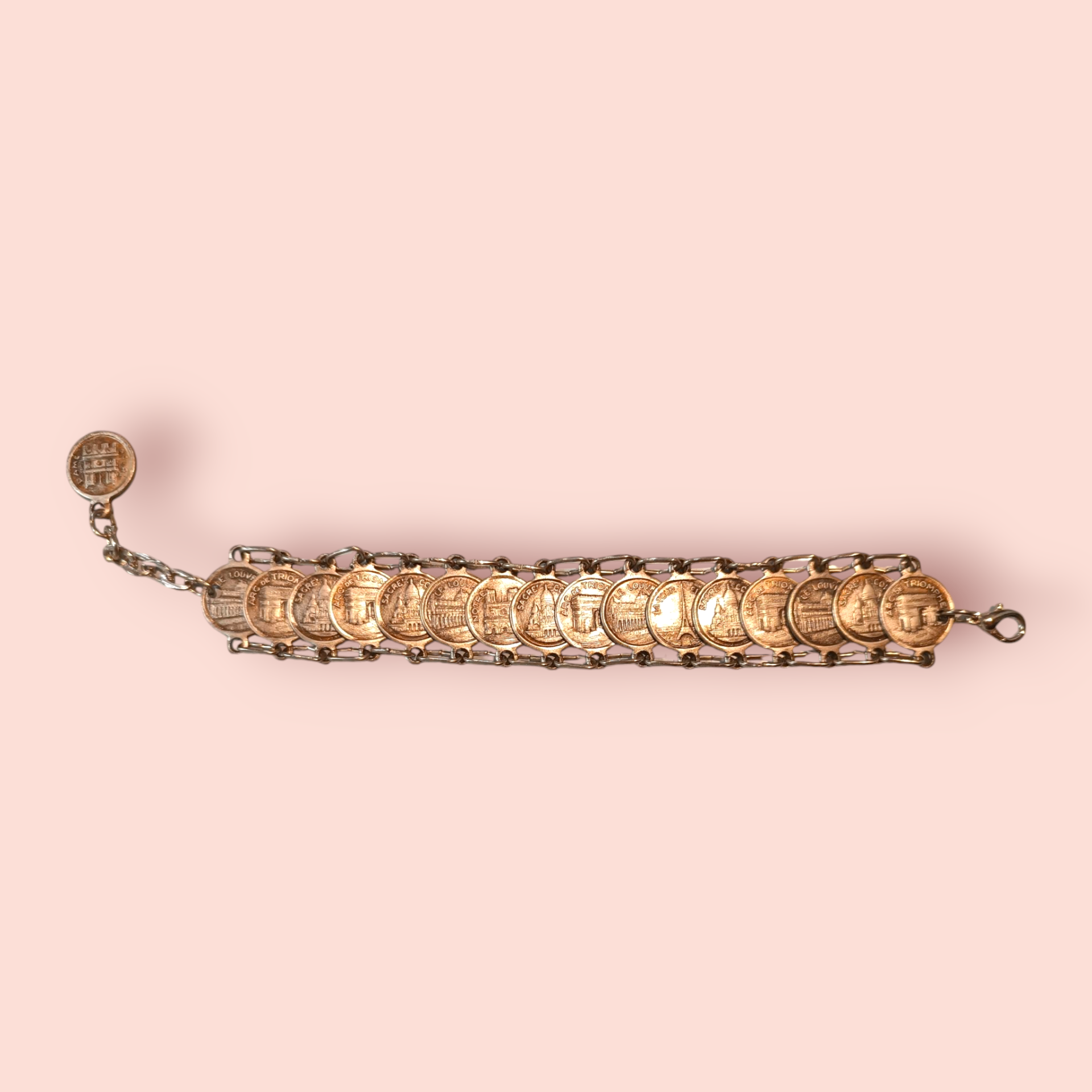Armband Silberne Münzen mit französichen Sehenswürdigkeiten