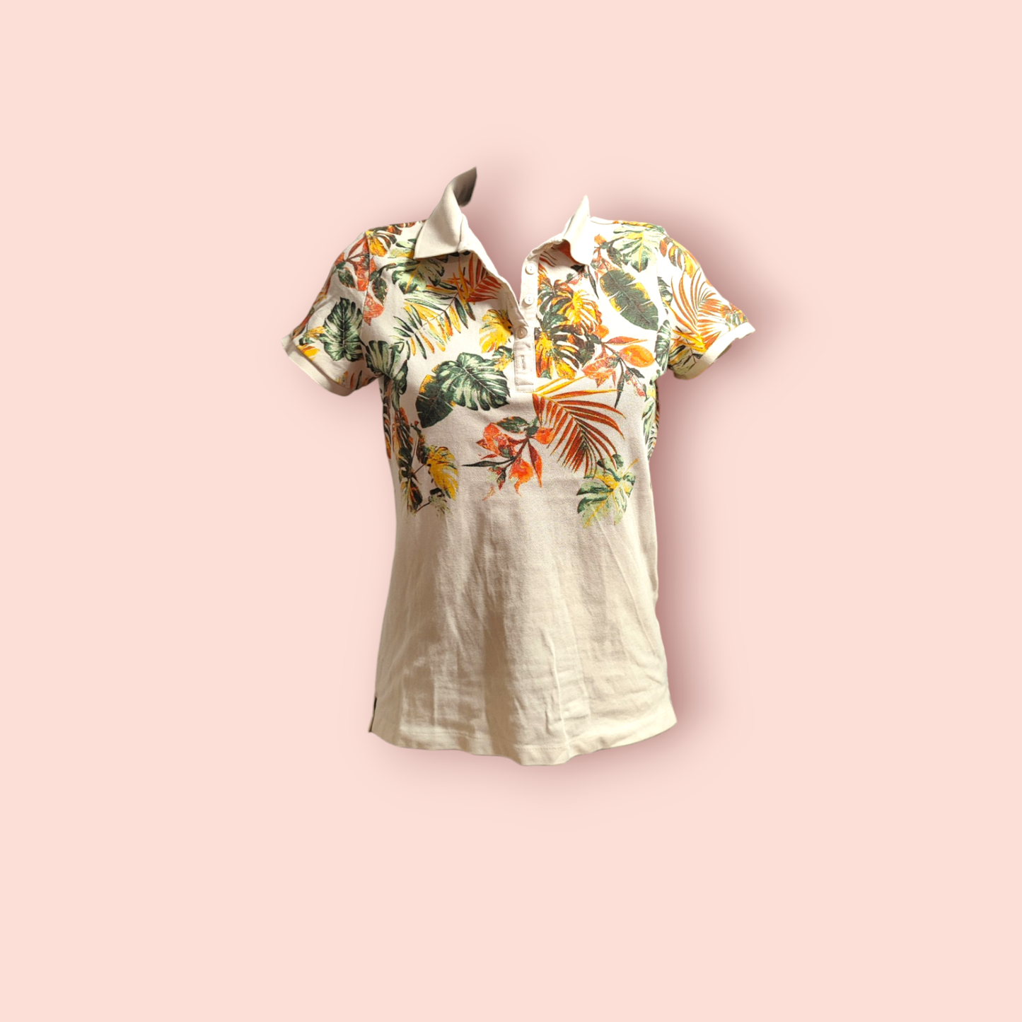 Montego Polo-Shirt M Beige mit buntem Muster