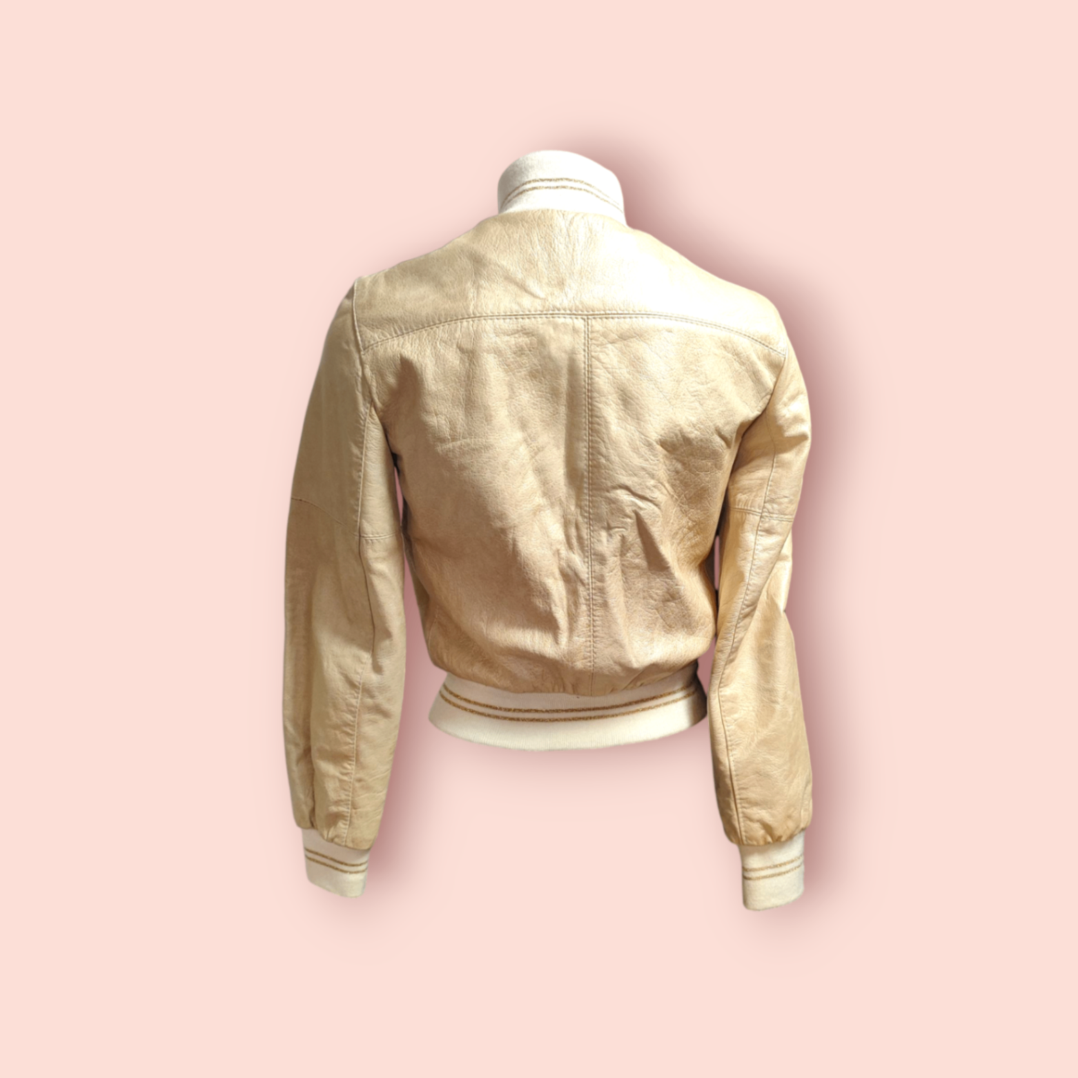 Lederjacke S Beige