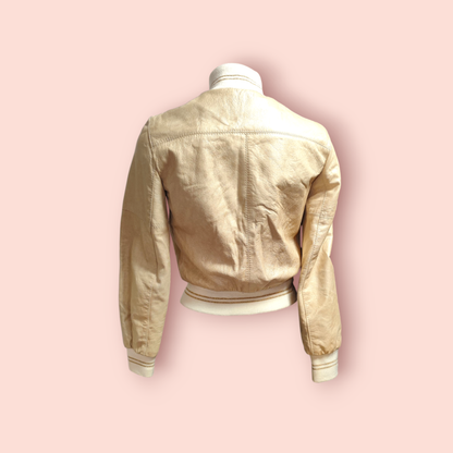 Lederjacke S Beige