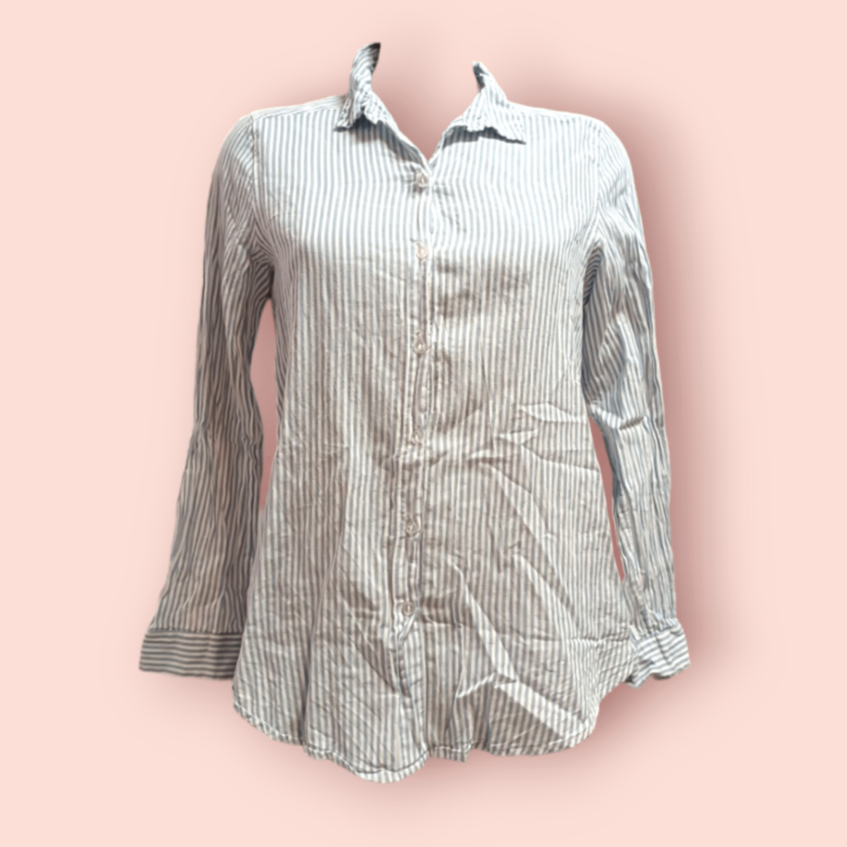 Divided H&M Bluse XS Hellblau mit weißen Streifen
