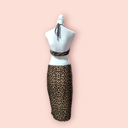 SheIn Kleid XL Beige mit animalischem Muster