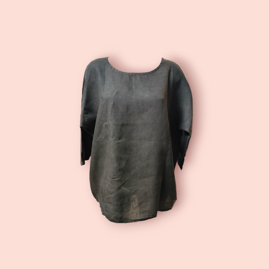 Leinenbluse Schwarz