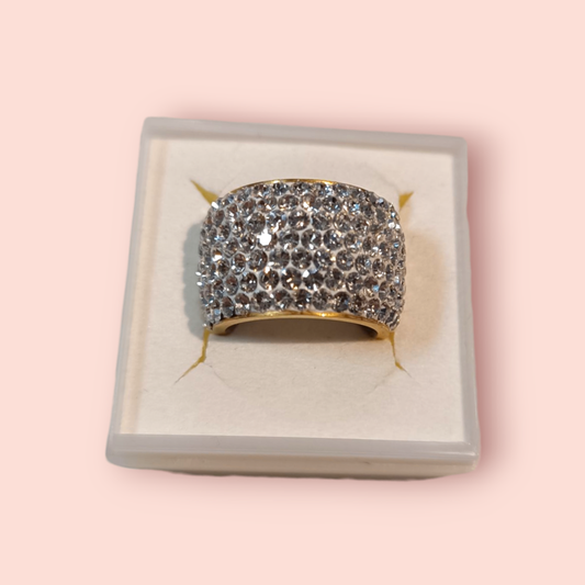 S.Oliver Ring Gold mit Strasssteinen