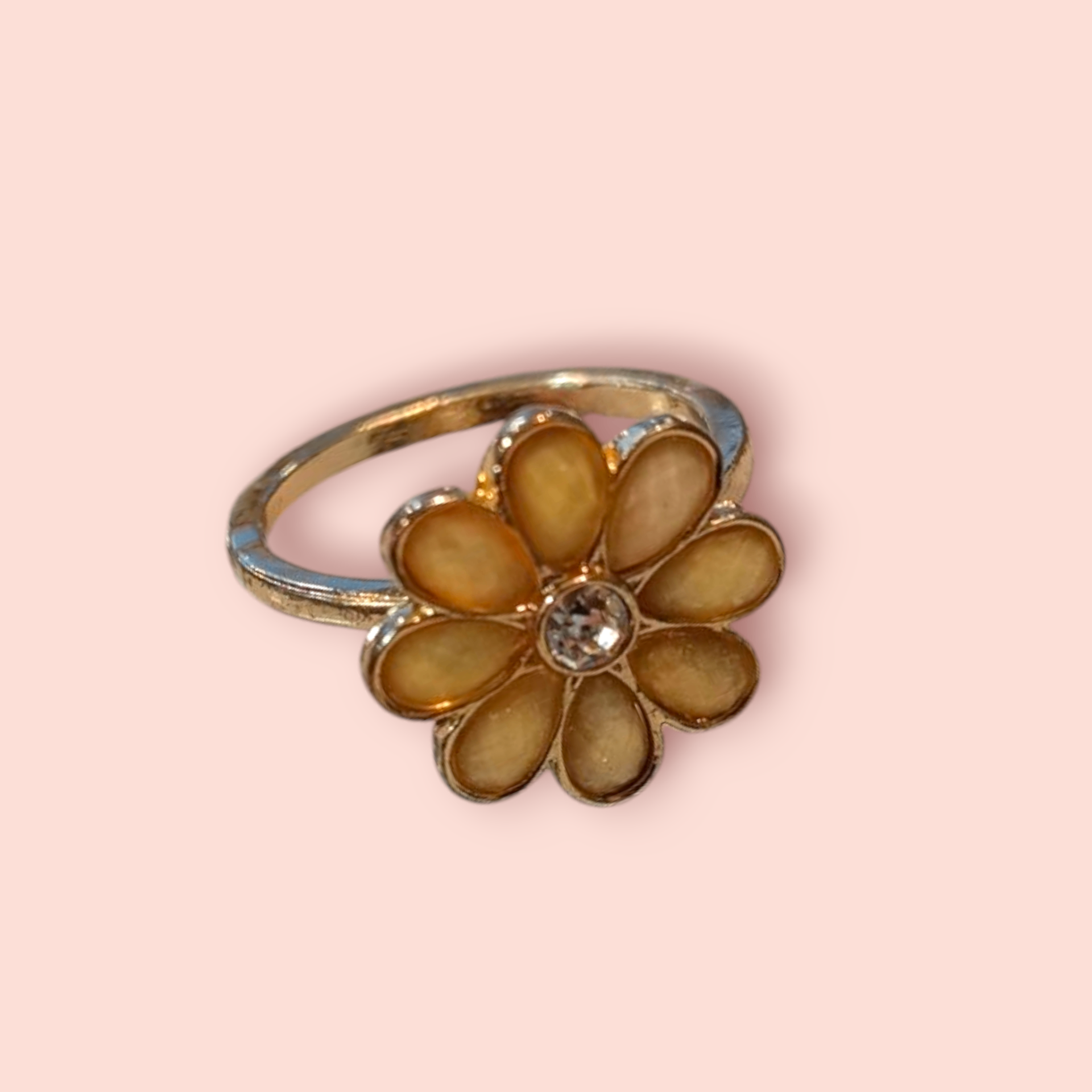 Ring Gold mit gelber Blume
