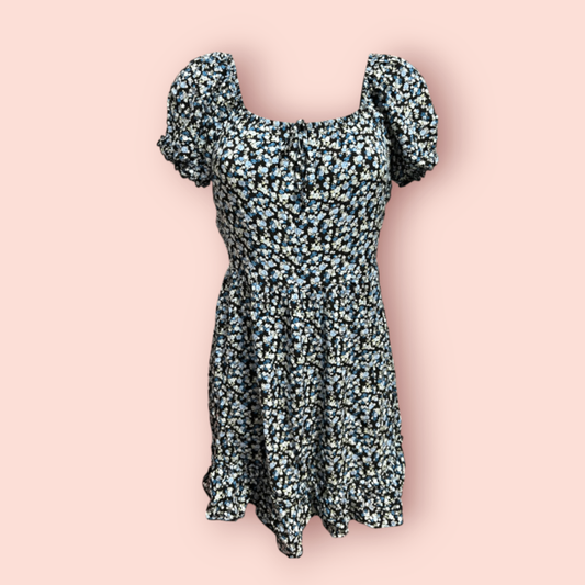 Tezenis Kleid M Blau mit blauen und weißen Blumen