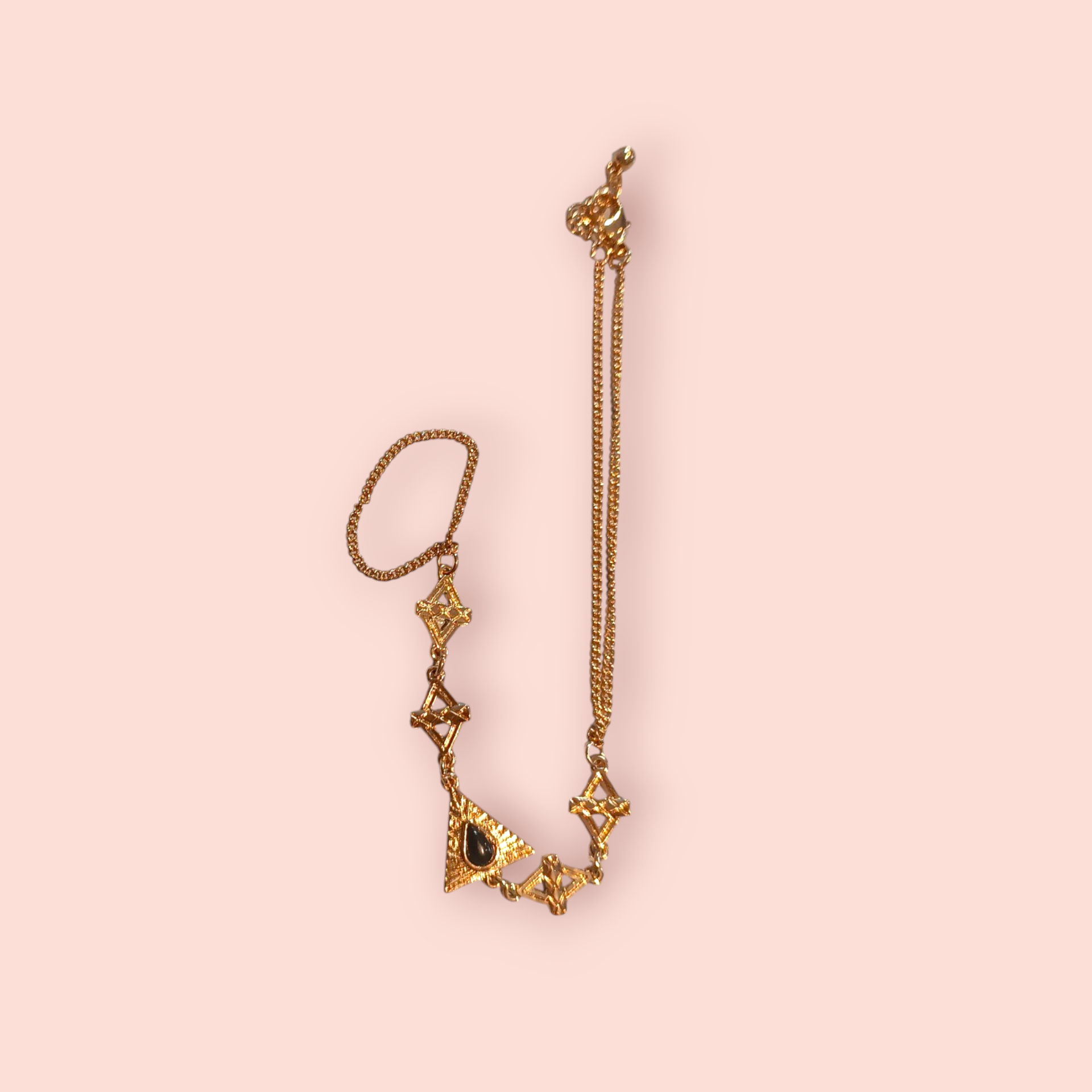 Armband mit Ring Gold nit Dreiecken