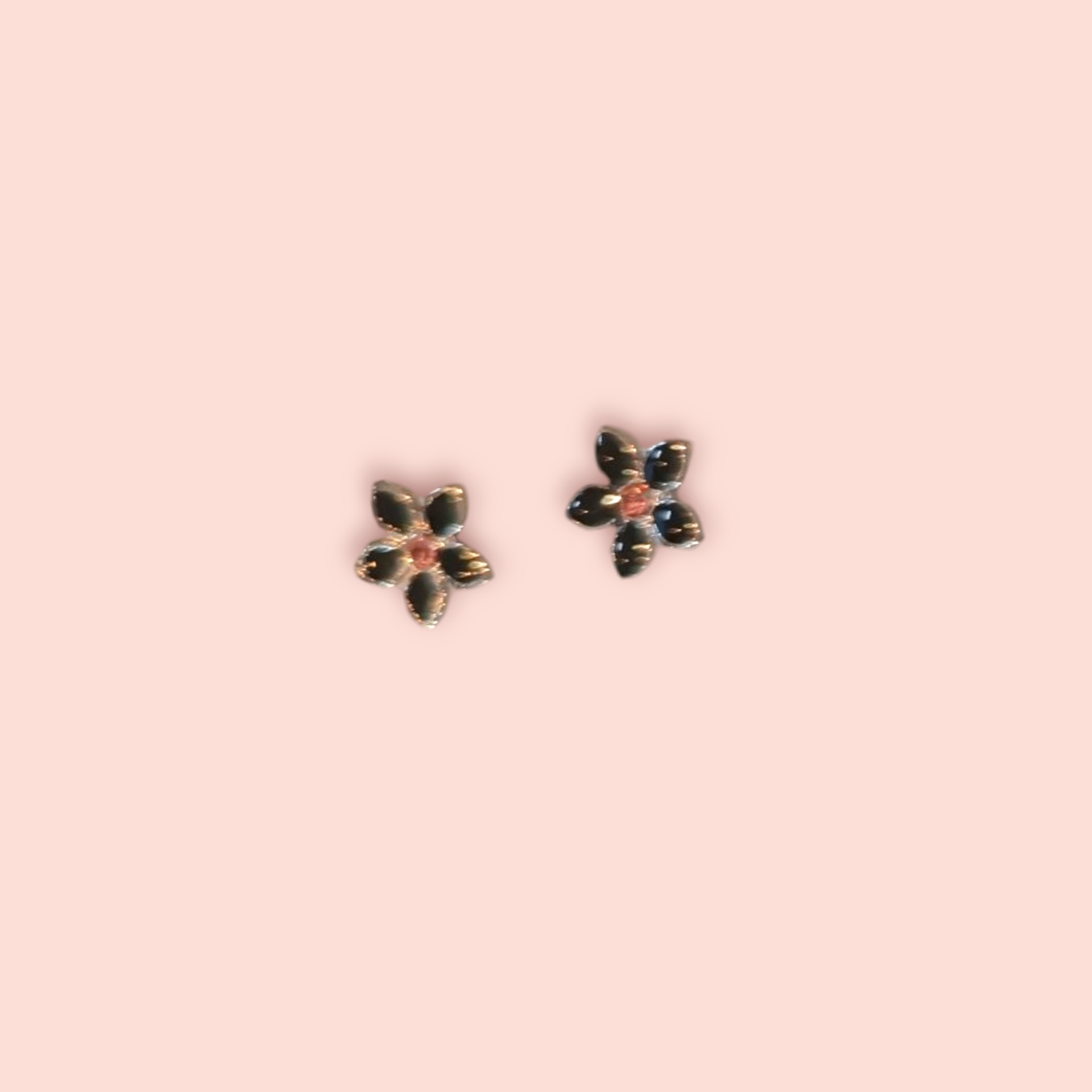 Ohrringe Rosa-Schwarze Blumen