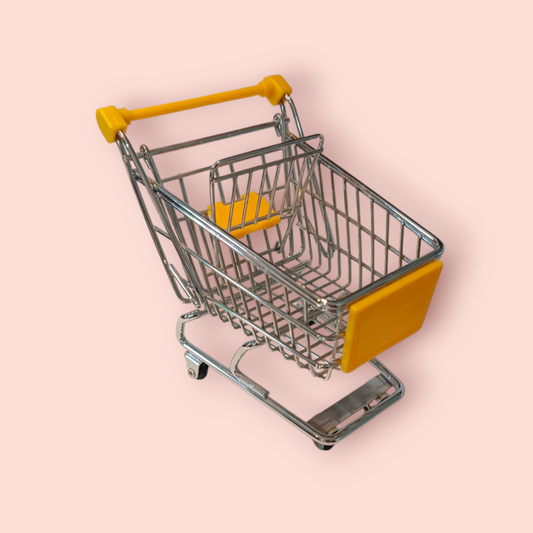 Mini Einkaufswagen Silber und Gelb