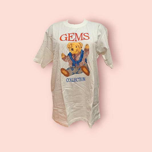 T-Shirt L Weiß mit Bären-Aufdruck