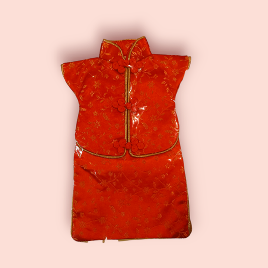 Flaschen-Deko Qipao Rot