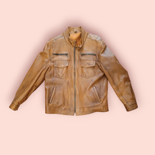 Echtlederjacke XXXL Bernstein Braun