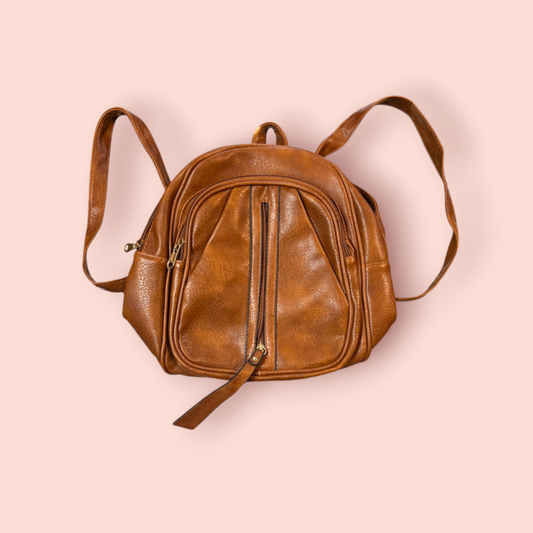 Kleiner Lederrucksack Hellbraun