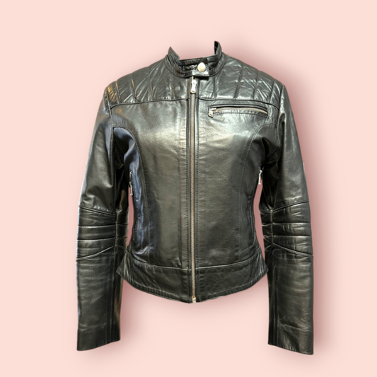 COTTON Lederjacke L Schwarz