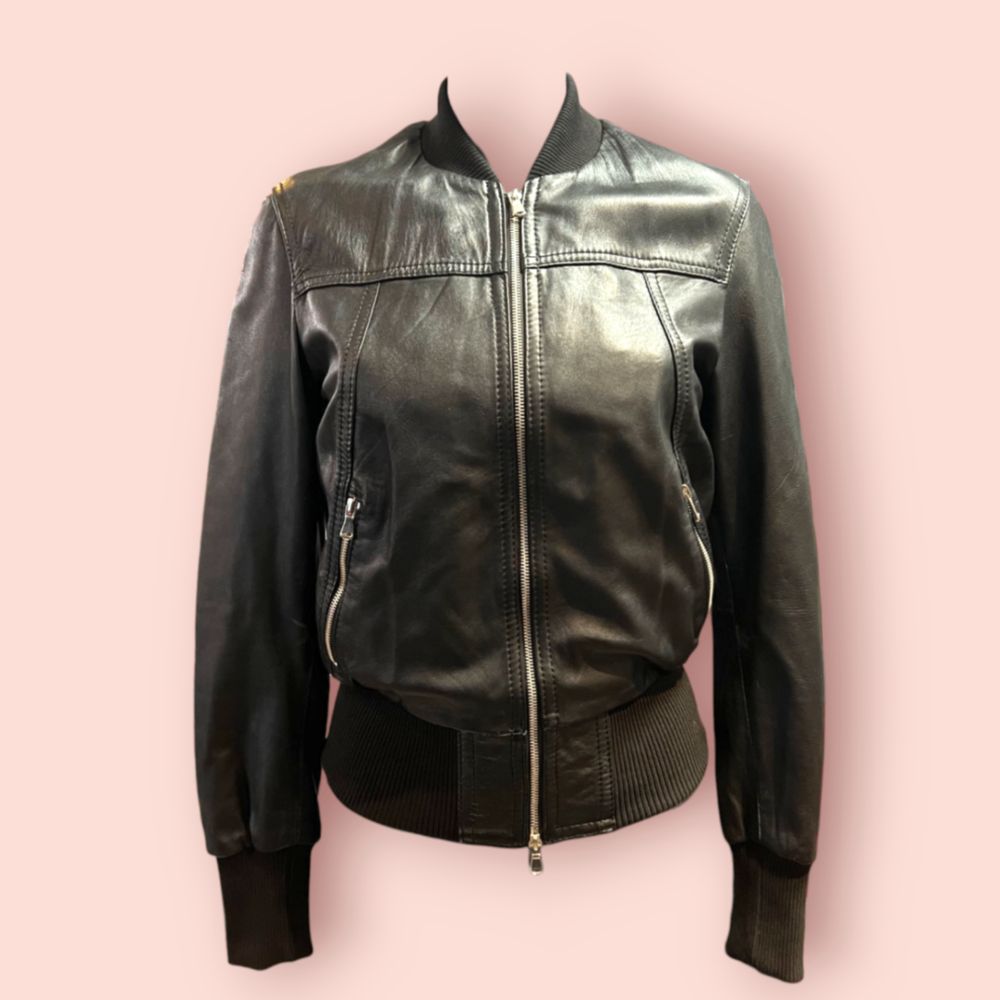 Lederjacke L Schwarz