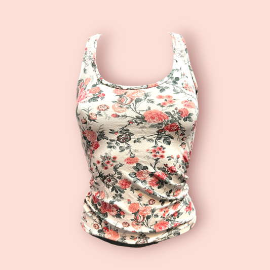 Tezenis Top S Creme mit floralem Muster