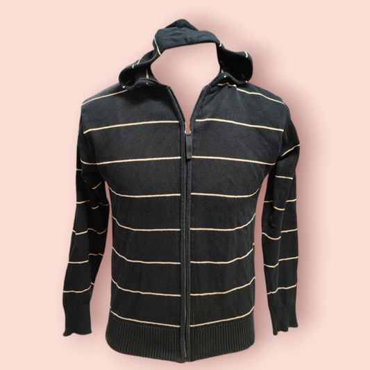 Angelo Litrico Strickjacke M Schwarz mit weißen Streifen