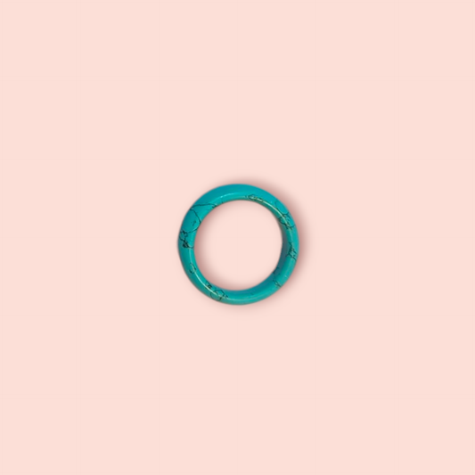 Ring Türkisblau mit schwarzen Adern