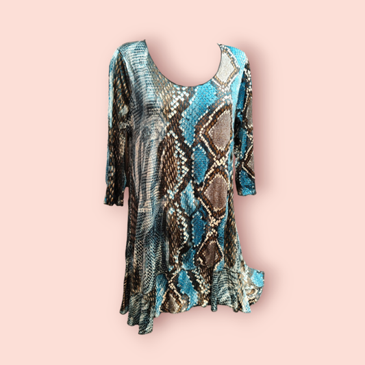 One O One Kleid XL Blau, Braun