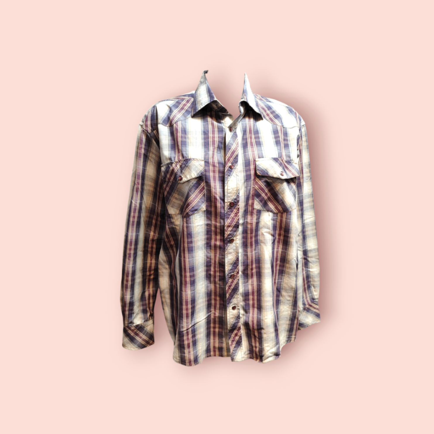 Biaggini Hemd L Mehrfarbig (Violett, Beige, Weiß, Rot)
