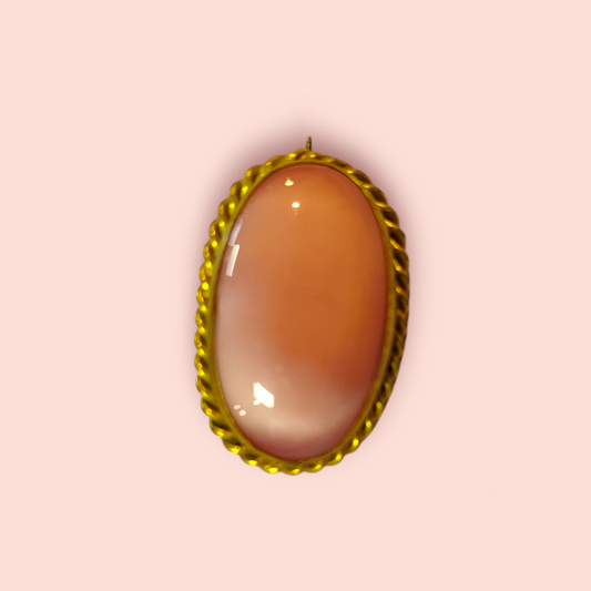 Brosche Gold mit rosa Edelstein