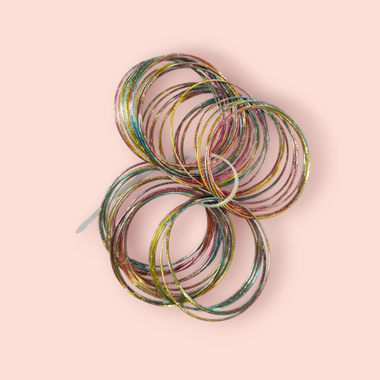 Armreif 57 bunte, glitzernde Ringe