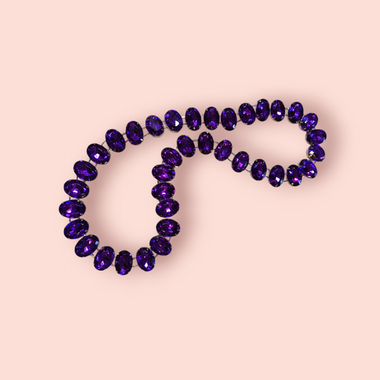 Haalskette Violett und Silber