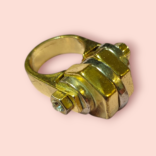 Ring Geometrische Figuren in Silber und Gold