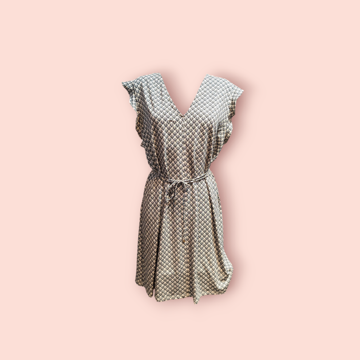 H&M Kleid XL Beige, Schwarz