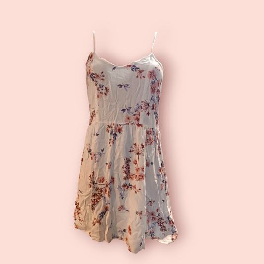 Colloseum Kleid M Weiß mit bunten Blumenmustern