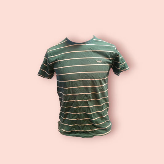 Mr. Blue T-Shirt L Grün mit weißen Streifen