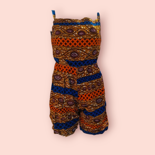 Jumpsuit L Bunt mit Braun, Blau, Orange, und Violett
