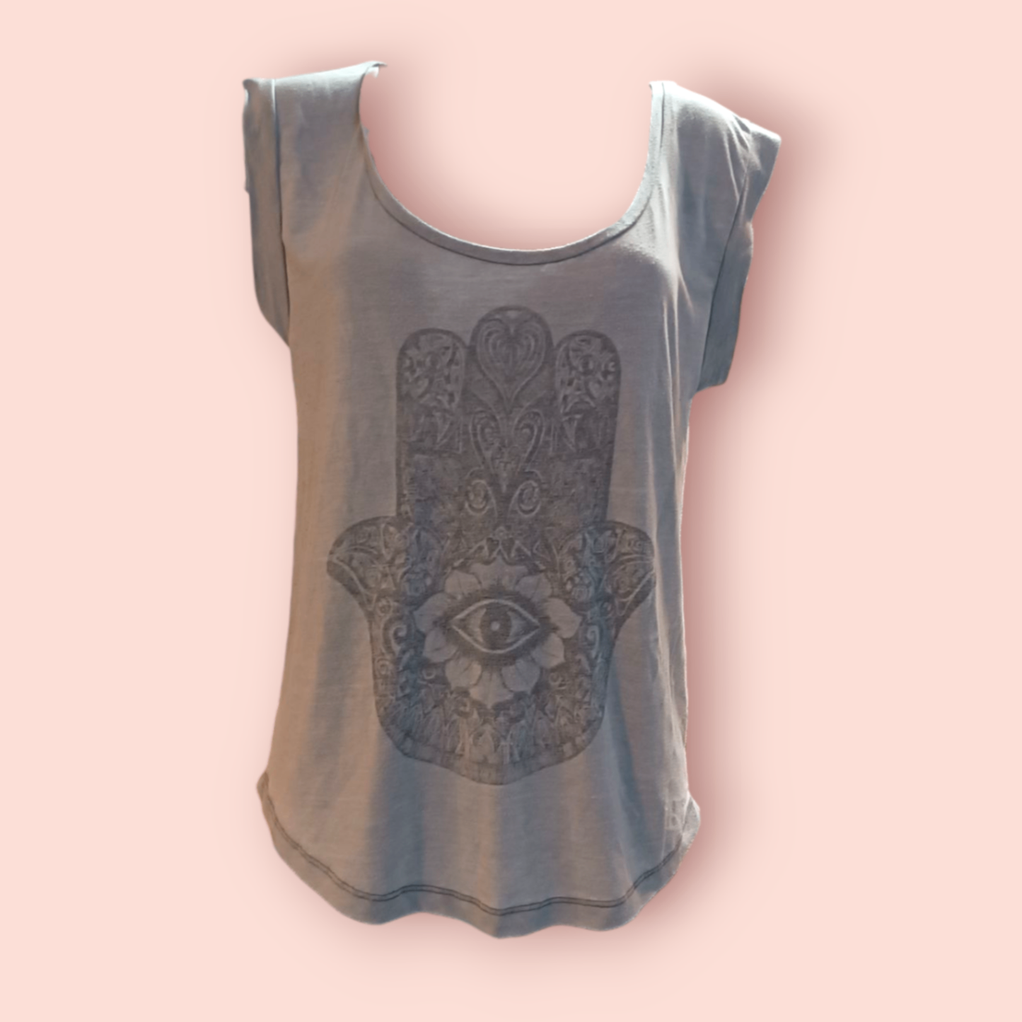 Review T-Shirt S Grau mit Hamsa Hand