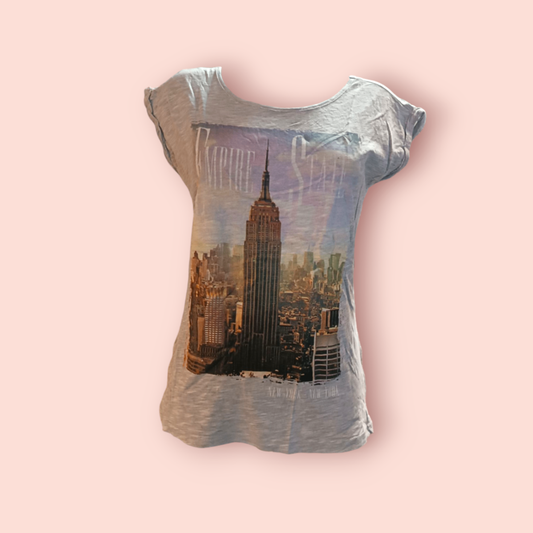 Amisu T-Shirt M Grau mit Druckbild