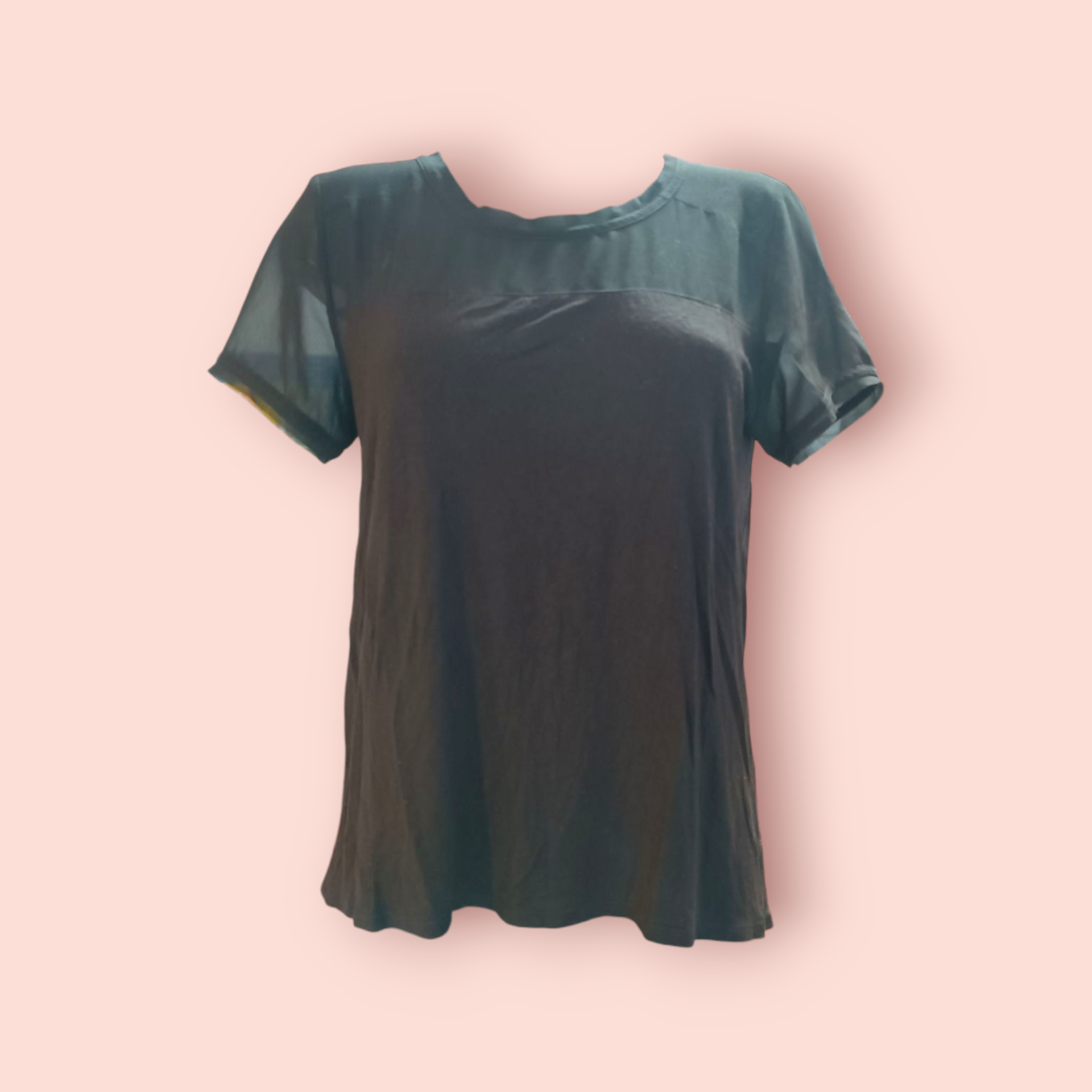 H&M T-Shirt M Schwarz mit durchsichtigem Stoff