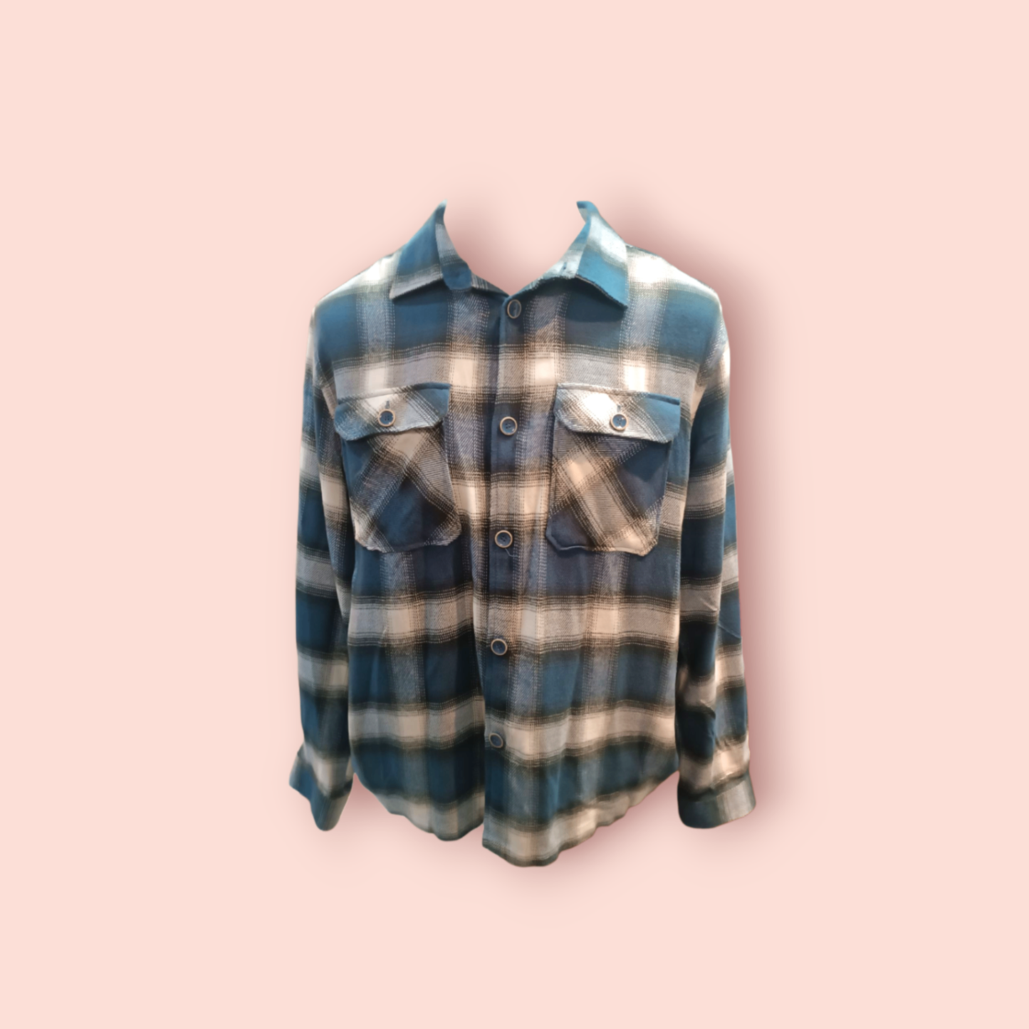 Dooa Hemd L Blau, Weiß, Grau