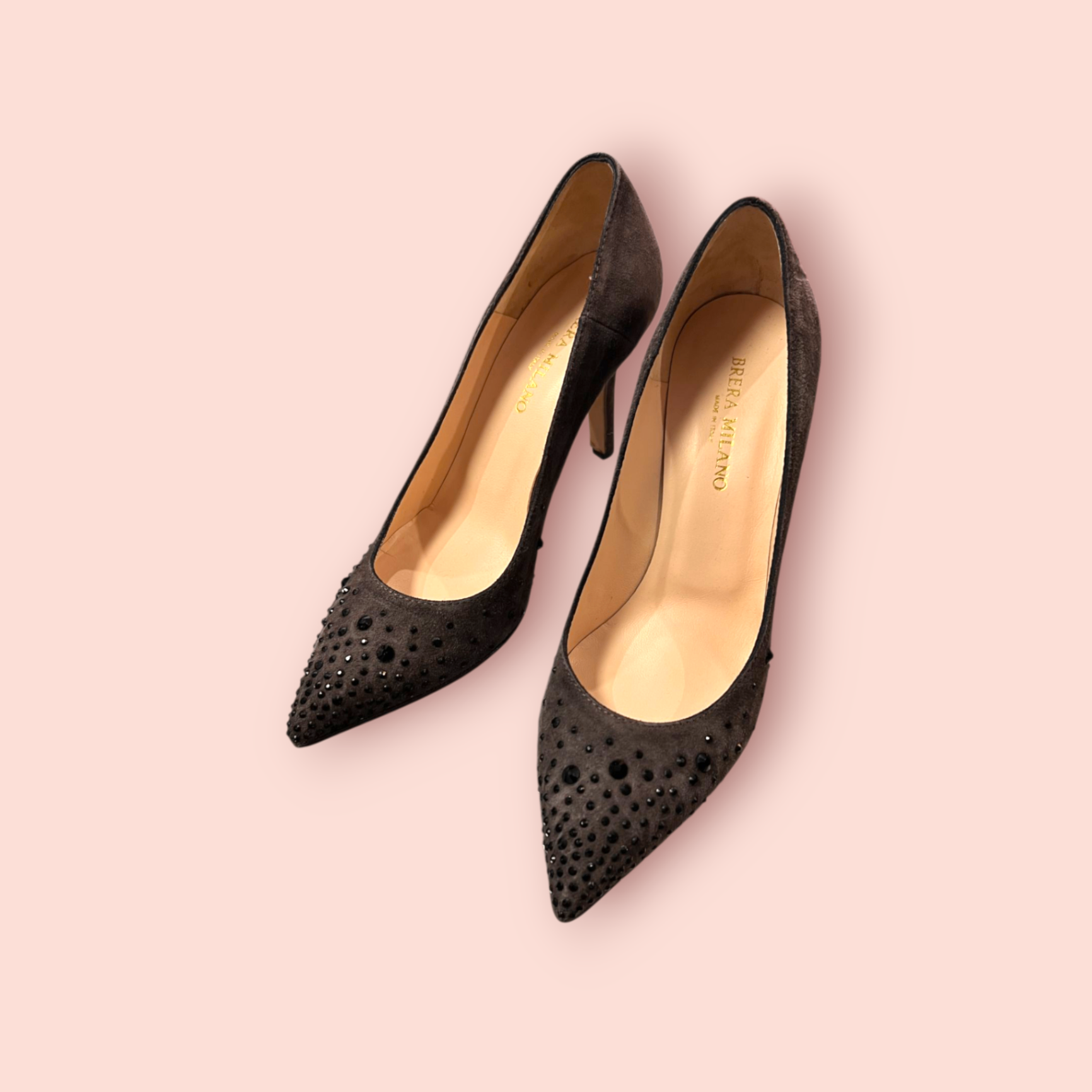 Brera Milano High Heels 38,5 Grau, Schwarz