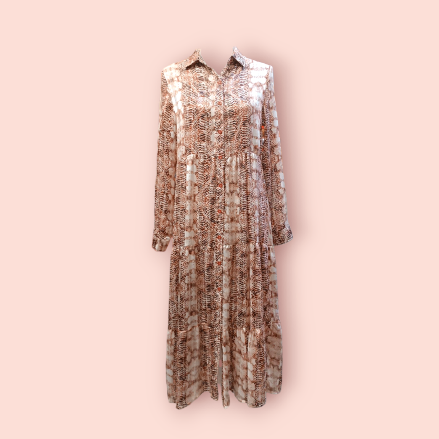 Samarmoda Kleid S/M Beige-Braun