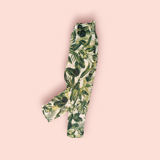 H&M Stoffhose M Grün und Weiß