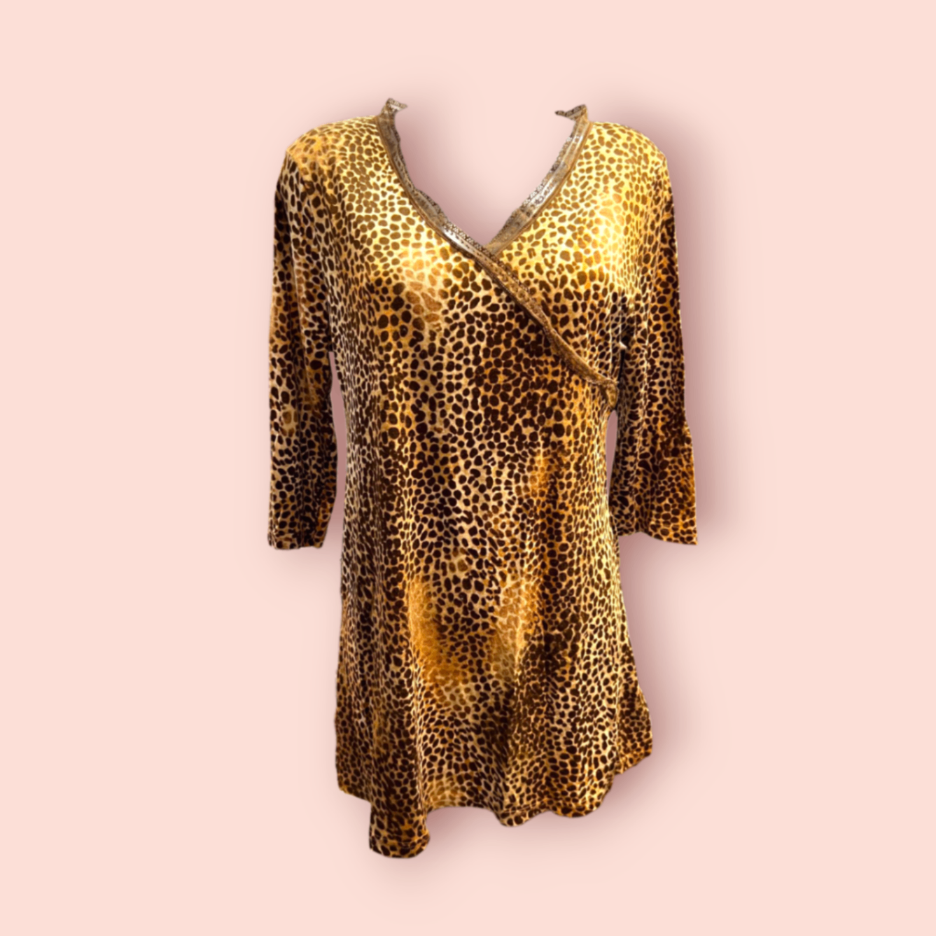 Imagini Kleid M/L Beige mit braunem Leopardenmuster