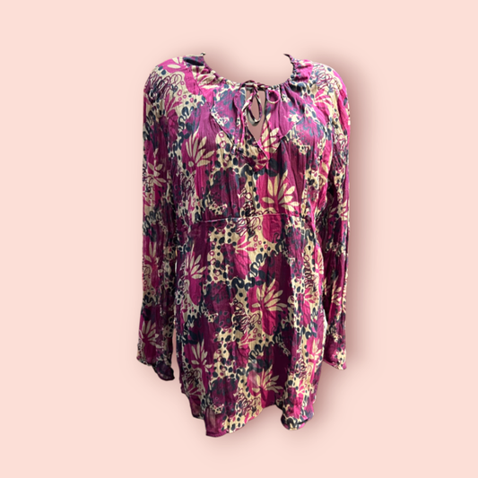 Cavenline Tunika L Pink, Beige, Dunkelblau