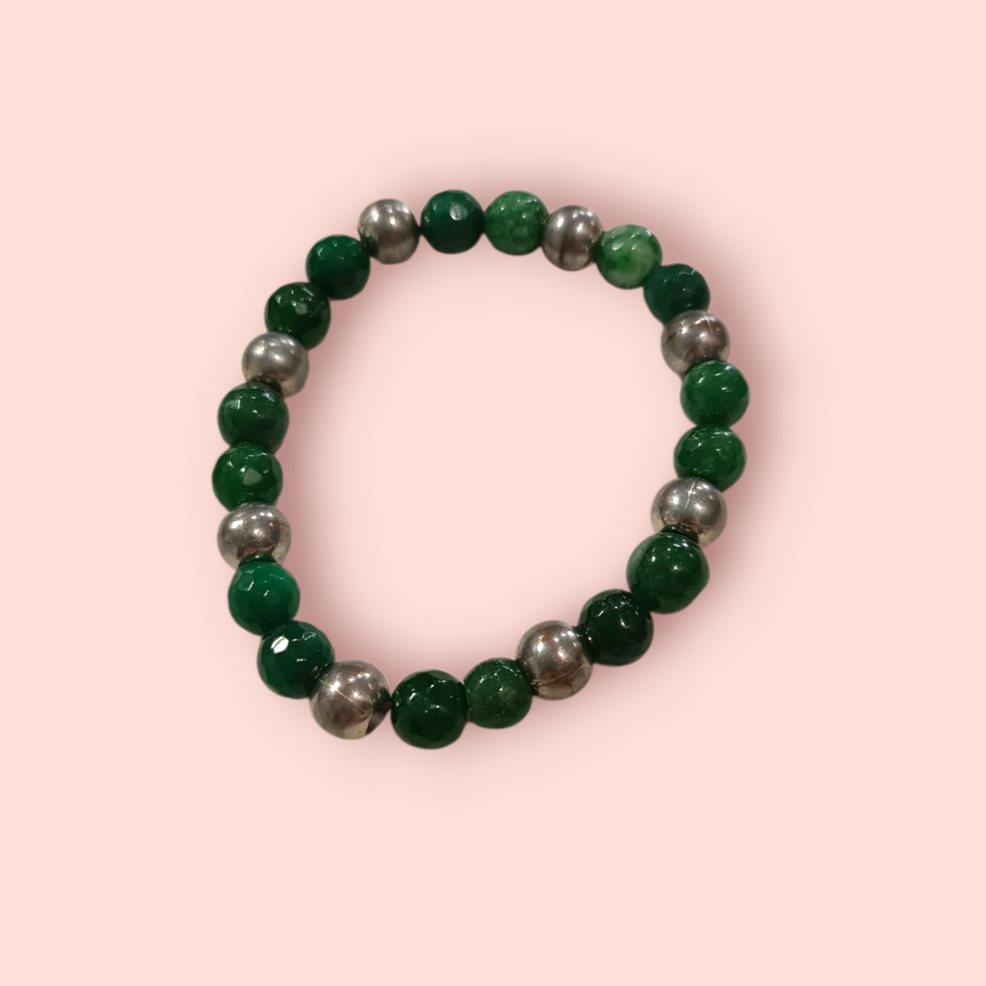 Armband Grün und Silber